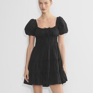 Aritzia Sunday Best Black Martine Poplin Shortsleeve Dress - Size Small